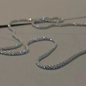 Necklace Silvery Wave Glitter Clavicle Chain size 18. Fashions jewelry